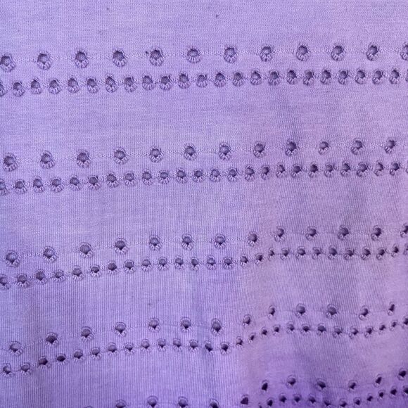 Monrow Purple Ombre Eyelet 3/4 Sleeve Knee Length Sheath Dress Size Small - Picture 3 of 7